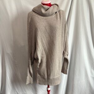 Beige Cowl Neck Sweater Elegant MM389